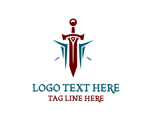 Glowing Sword Logo for Fantasy Gaming Brands