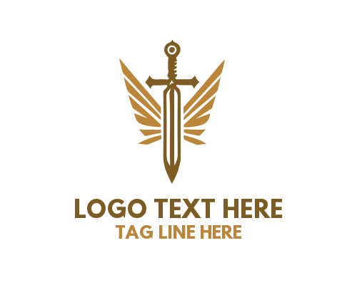 Glowing Sword Logo for Fantasy Gaming Brands