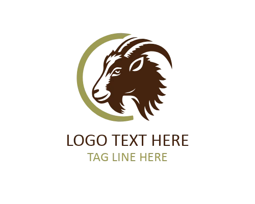 Goat Shield Emblem Logo