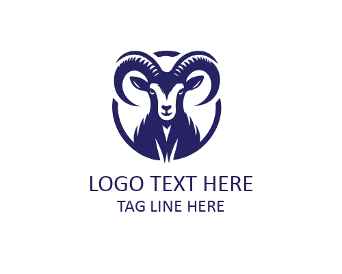 Goat Silhouette Creative Logo
