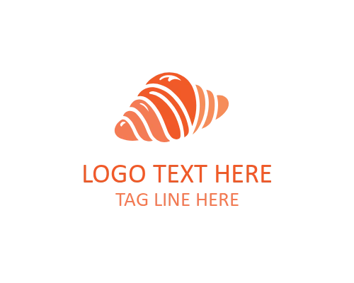 Golden Croissant Icon Logo