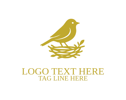 Golden Nest Bird Logo
