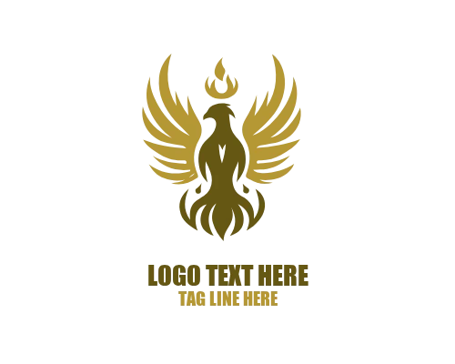 Golden Phoenix Shield Logo