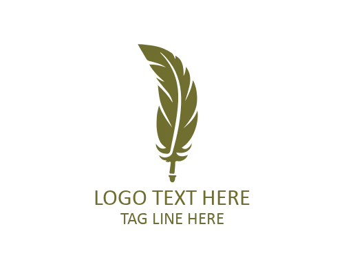 Golden Quill Feather Pen Logo