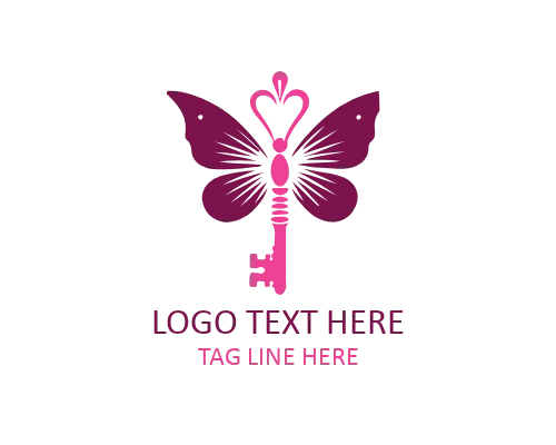 Golden Ratio Butterfly Key Logo