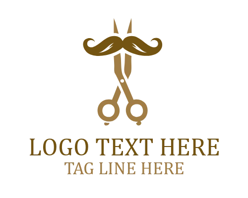 Golden scissor Barber Logo
