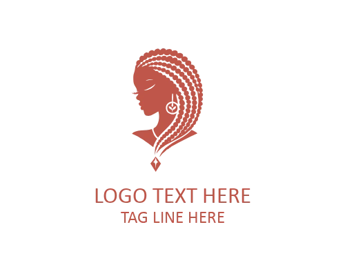 Golden Silhouette African Woman Logo