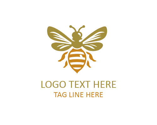 Golden Style Honey Bee Logo Design