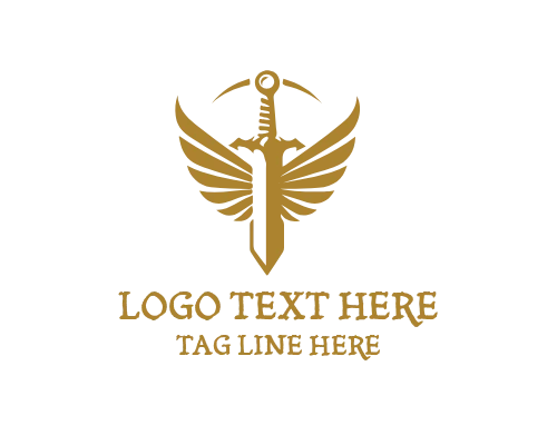 Golden Sword Logo for Gaming and Fantasy Branding