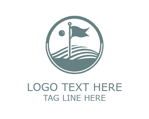 Golf Ball and Flag Logo for Course and Tournament Branding