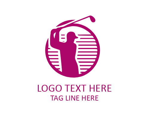 Golf Ball on Tee Sports Logo