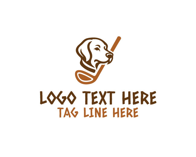 Golf Caddy Dog Logo