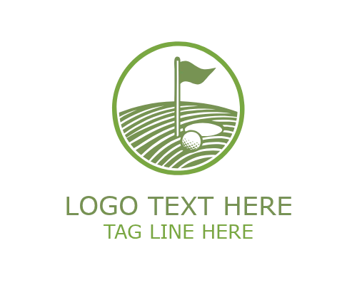Golf Flag Circle Logo for Sports and Course Branding