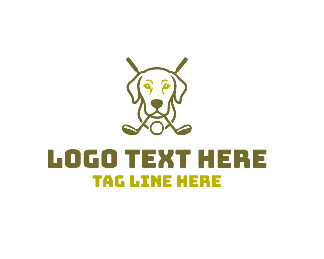 Golfer Dog Mascot Logo
