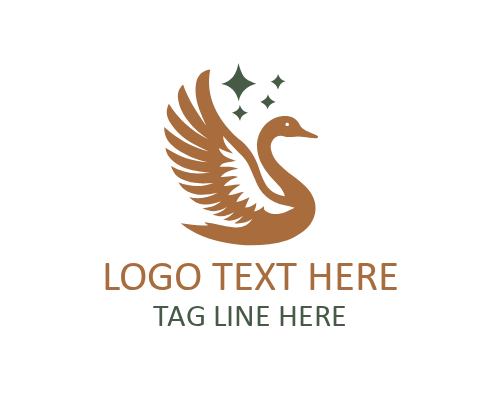 Goose Flying Vector Logo