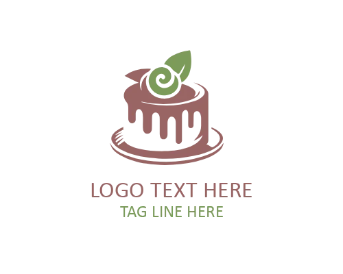 Gourmet Dessert Cake Slice Logo