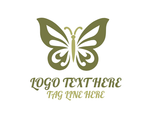Graceful Butterfly Flight Nature Beauty Logo