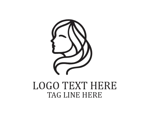 Graceful Feminine Face Outline Logo