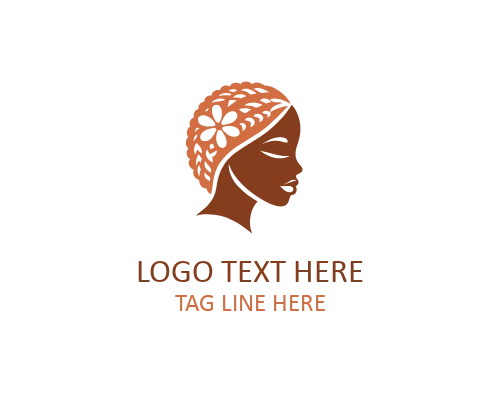 Graceful Flame African Woman Logo