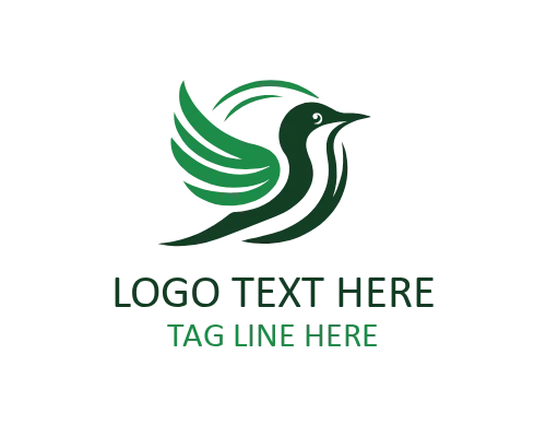 Graceful Flying Bird Symbol of Freedom Logo