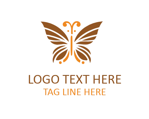 Graceful Motion Linear Floral Butterfly Logo