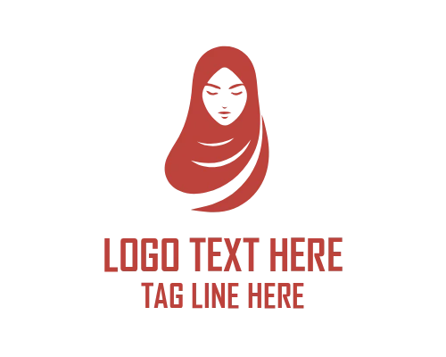 Graceful Veiled Hijab Woman Line Logo