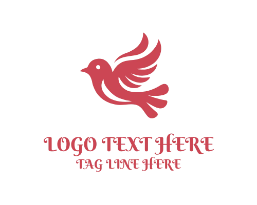 Gradient Love Bird Modern Logo