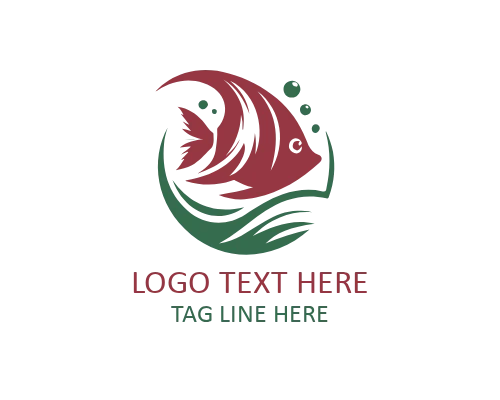 Gradient Ocean Tropical Fish Flat Logo