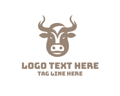 Grazing Cow Logo for Organic Farm and Agriculture Brands