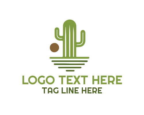 green Cactus desert Logo