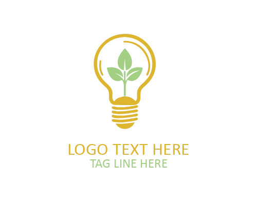 Green Bulb Glow Logo for Energy Brands and Creative Identity