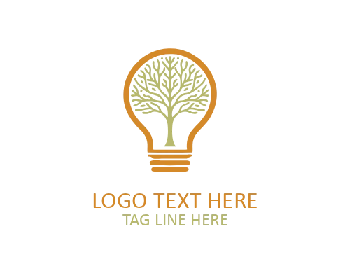 Green Bulb Growth Logo for Business Innovation and Eco Branding