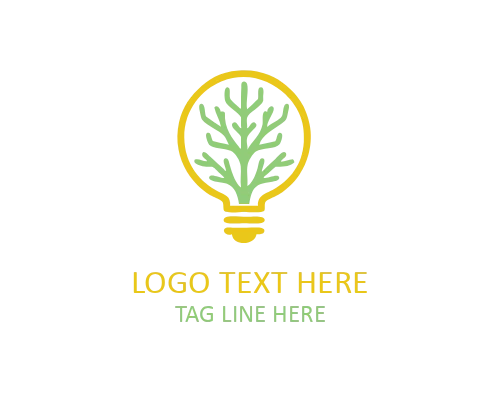Green Bulb Leaf Logo for Eco Innovation and Natural Branding