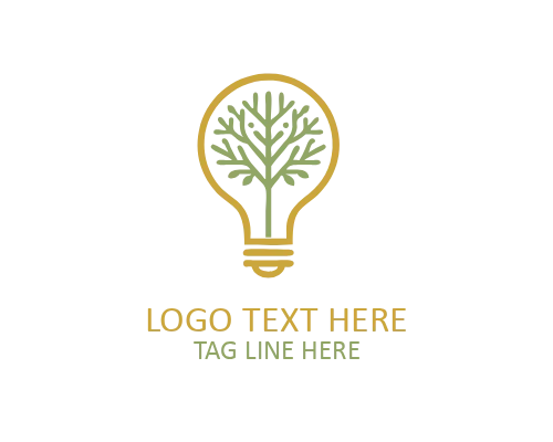 Green Bulb Startup Logo for Innovation and Entrepreneur Branding