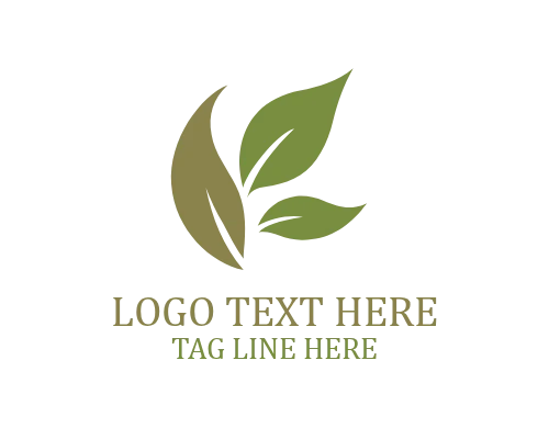 Green Eco Leaf Emblem Logo