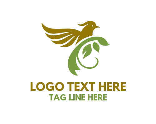 Green Elegant Bird Logo