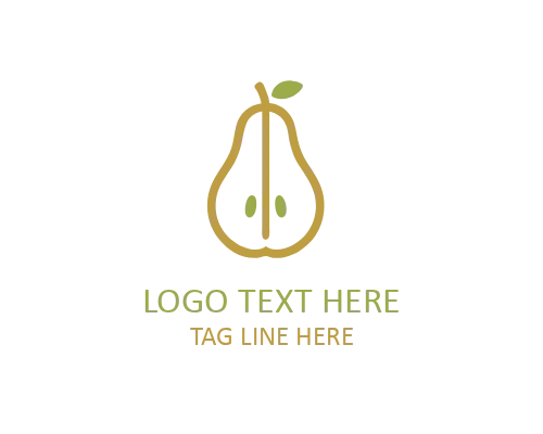 Green Flat Pear Logo for Eco Branding and Organic Identity