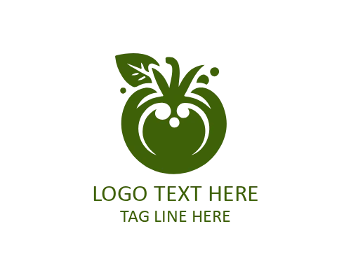 Green Flat Tomato Logo for food