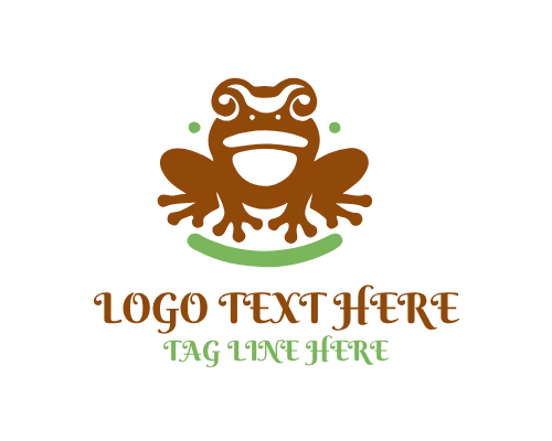  Green Frog Cartoon Logo