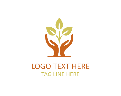 Green Hand Leaf Logo for Nature Protection and Eco Branding