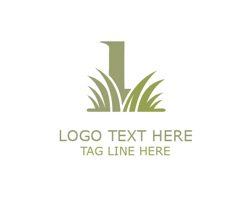  Green L Grass Symbol Logo