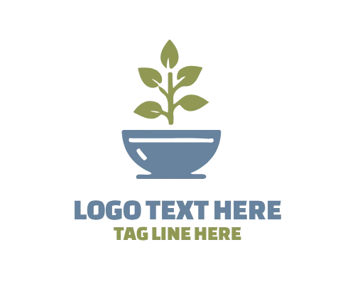 Green Leaf Pot Icon Logo