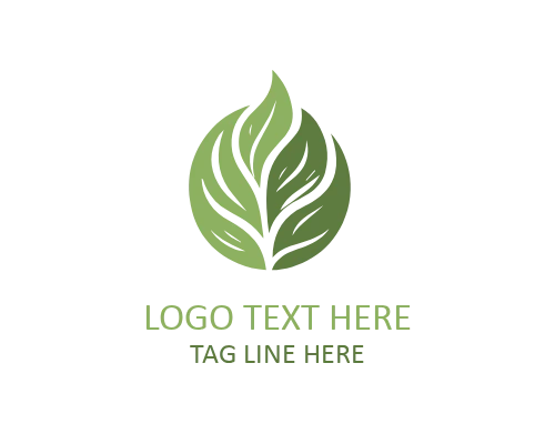 Green Leaf Strength Symbol Logo