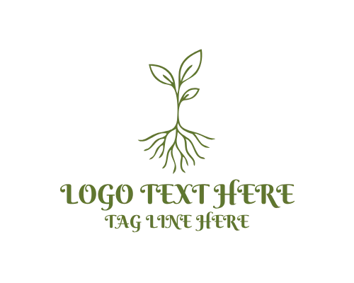 Green Life Tree Roots Logo