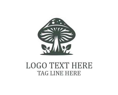Green Mushroom Logo for Fantasy and Nature Branding