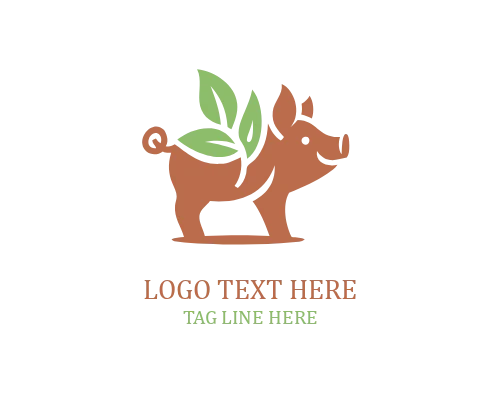  Green Pig Leaf Logo preview