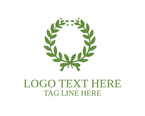 Green Plant Cute Wreath Logo