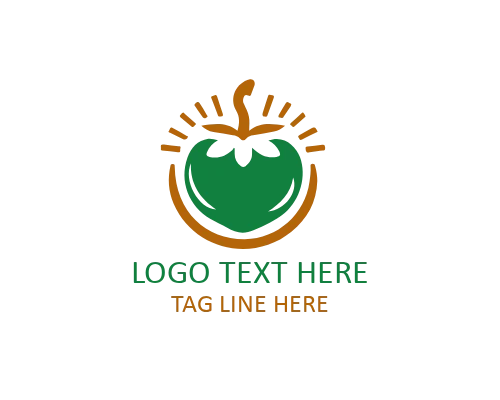 Green Rays Tomato Logo for Digital and Food Brands