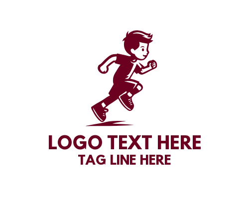 Group of Kids Running Fun Logo