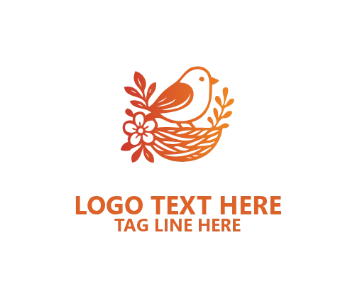 Growing Nest Bird Logo
